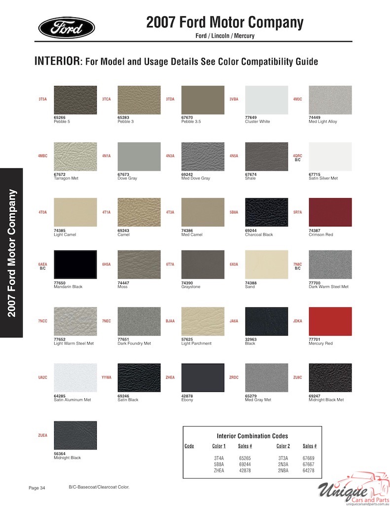 2007 Ford Paint Charts Sherwin-Williams 8